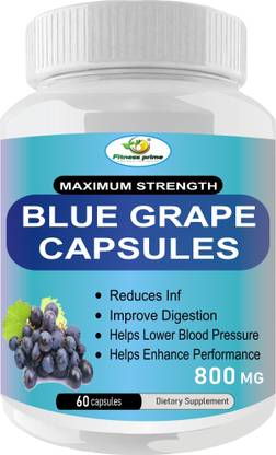 Fitness Prime Blue Grape Extract 800 mg Capsules for Overall Wellness & Healthy Skin