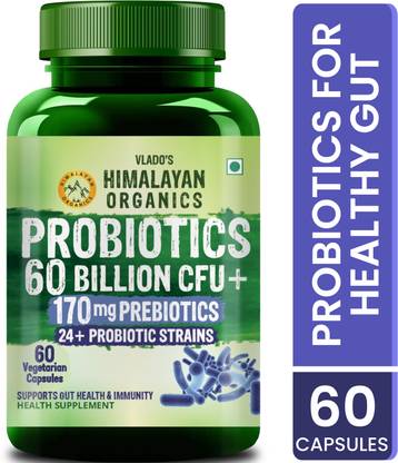 Vlado's Himalayan Organics Probiotics Supplement 35 Billion CFU for women & men, 16 Strains with Prebiotics