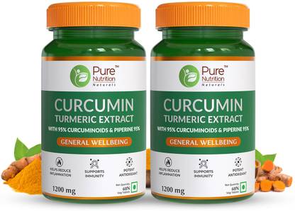 Pure Nutrition Curcumin Tablets with Piperine for Healthy Joints (Pack Of 2)