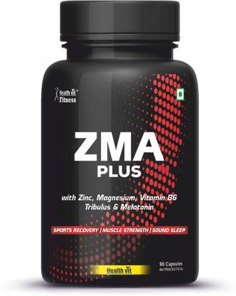 HealthVit Fitness Triple Strength ZMA Plus Sports Recovery & Sleep Support – 60 Capsules