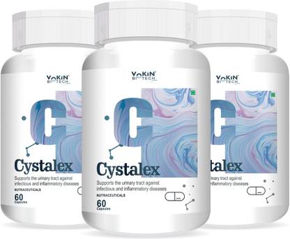 Vokin Biotech Cystalex 60 Capsule Improve the Overall Health of the Urinary System (Pack of 3)
