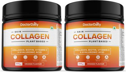 DOCTOR DAILY Plant Based Skin Collagen Booster with Hyaluronic acid for Anti-aging, Orange