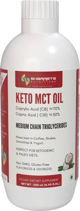 SHARRETS Keto MCT Oil 500ml, Vegan, 70:30 C8 C10 Coconut MCT oil Supplements