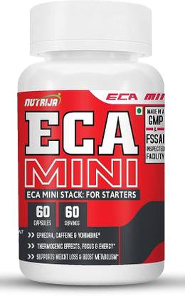 NutriJa ECA MINI STACK : Ephedra, Caffeine, Yohimbine - 120 Capsules