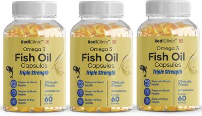 RediClinic Fish Oil Capsules |Triple Strength 2500mg | EPA- 892mg, DHA-594mg