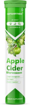 CaptainFitness Apple Cider Vinegar 20 Effervescent Tablets Green apple Flavour