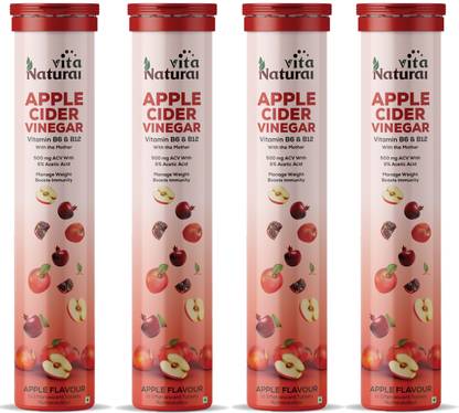 NaturalVita Apple Cider Vinegar Effervescent Tablet for Weight Loss with Mother Vita B6 B12