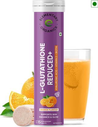Elementary Organics Glutathione Skin Glow 600mg Effervescent Reduce Pigmentation | Vitamin C & E