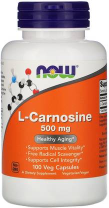 Now Foods L-Carnosine, 500 mg, 100 Veg Capsules