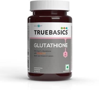 TRUEBASICS Glutathione with Biotin, Vitamin C and E, For Clear Skin
