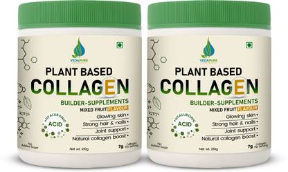 Vedapure Plant Collagen with Hyaluronic Acid,Biotin,Vitamin E&C Repair Skin
