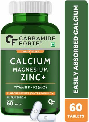 CARBAMIDE FORTE Calcium Magnesium Zinc Tablets for Women & Men | Bone Health Supplement