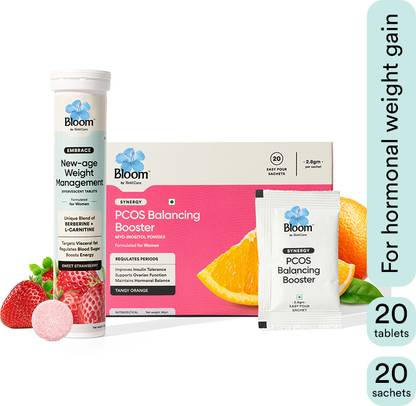 Bloom PCOS Powder & Berberine Supplement Combo |Regular Periods & Weight Management