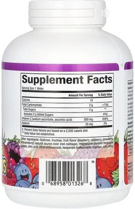 Natural Factors Vitamin C Fruit-Flavor Chew, 500 mg, 90 Chewable Wafers