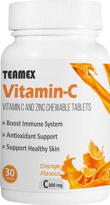 Teamex Vitamin-C Chewable Tablet Support Healthy Skin, Antioxidant, Boost Immunity