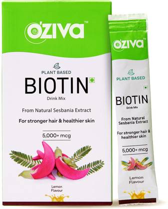 OZiva Plant-based Biotin for stronger hair & healthier skin trial pack (6 sachets)