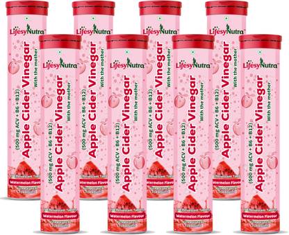 Lifesy Nutra Apple Cider Vinegar Effervescent Tablets, Watermelon Flavour with Vitamin B12