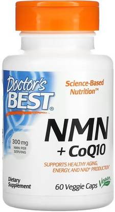 Doctor's Best Doctor Best, NMN + CoQ10, 150 mg, 60 Veggie Caps
