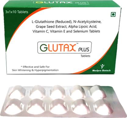 Glutax Plus L-Glutathione with Vitamin C and E for Skin Lightening, Hyperpigmentation