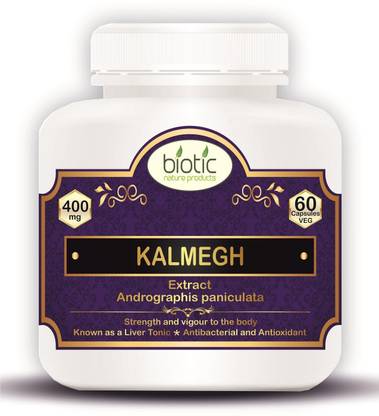 biotic Andrographis paniculata Capsules Kalmegh Extract 400mg - 60 Capsules