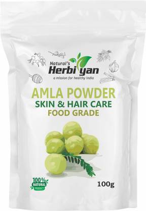 Natural's Herbiyan Pure Organic Amla Powder For Skin | Drink | Eating | Hair Growth | Strong Hair