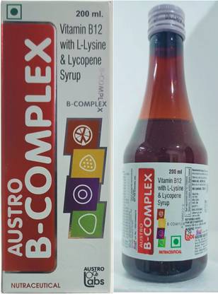 Austro Labs Vitamin B-Complex with Vitamin B,Folic Acid,lysine syrup for vitamin deficiency