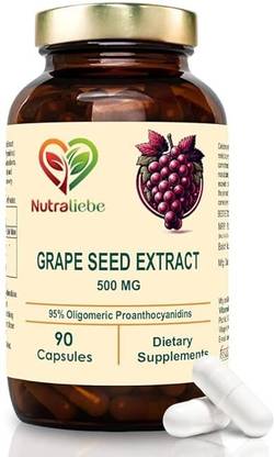 Nutraliebe OPC Grape Seed Extract Capsules - Minimum 95% OPCs, Powerful Antioxidant Support