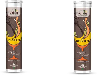 Velicia Re-shot Anti-Hangover for Men & Women Effervescent 20 Tab Pack of 2