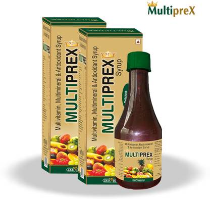 Multiprex Multivitamin, Minerals and Antioxidant Syrup | Boosts Immunity - Pack of 02