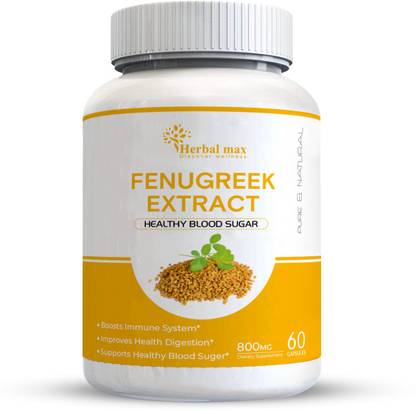 Herbal max Fenugreek Extract (methi) Promotes Healthy Metabolism (60 Capsules)