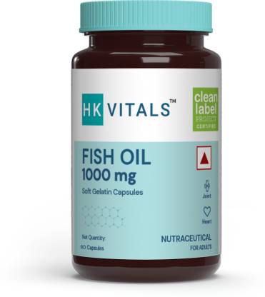 HEALTHKART Fish oil (1000 Omega 3, with 180 mg EPA & 120 mg) for brain, heart and eye health