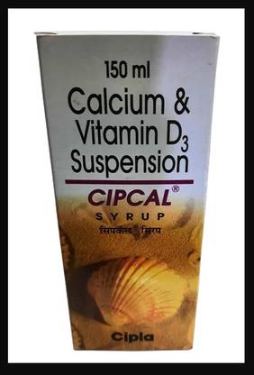 Cipla Cipcal Syrup calcium and vitamin d3 150Ml pack of 2