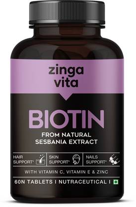 Zingavita Plant Based Biotin Tablets from Natural Sesbania Agati Leaf Extract