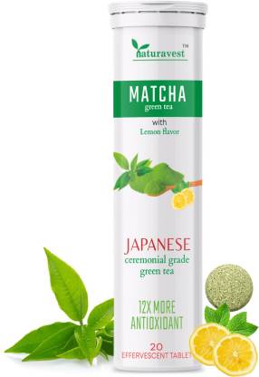 Naturavest Matcha Green Tea Effervescent Tablet, Focus, Energy,Skin and Weight Management
