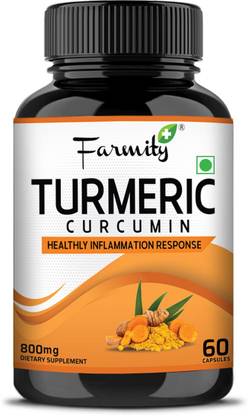 Farmity Turmeric Curcumin Capsules Relieves Joint Pain, Support Digestive Health