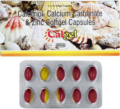 INTAS CALGEL CALCIUM CAPSULE FOR BETTER BONE TEETH AND CALCIUM DEFICIANCY (2*15CAPS)