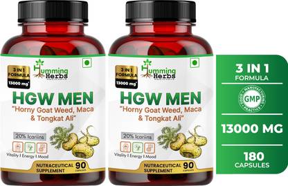 Humming Herbs HGW MEN | HornyGoatWeed, Maca, Tongkat Ali | Strength, Stamina & Energy -