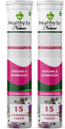 Healthy By Nature Ashwagandha with Bhringraj & Brahmi,30 Effervescent Tablets Advanced
