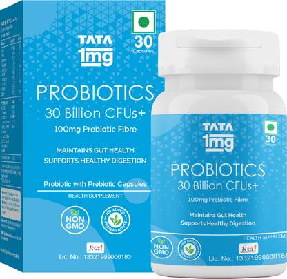 TATA 1mg Probiotics 30 Billion CFUs+ Capsule With Prebiotic