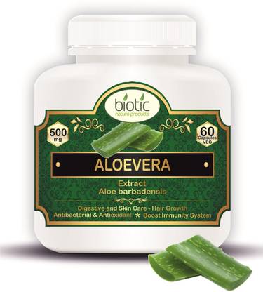 biotic Aloevera Capsules (Aloe barbadensis Extract) Aloevera Tablet 500mg