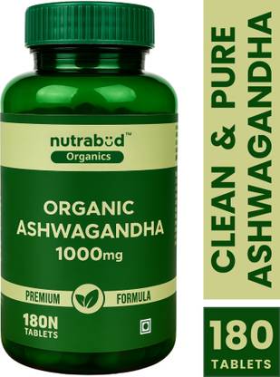 Nutrabud Organics Ashwagandha 1000mg - Supports Strength, Energy & Stress Relief