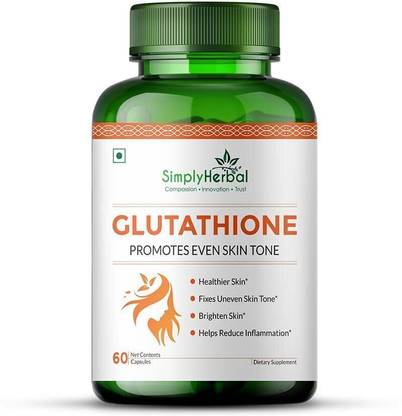 Simply Herbal Glutathione Capsule with Vitamin C,E & Grapeseed for Skin Lightening & Whitening
