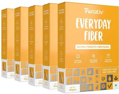 TruNativ Everyday Fiber, Bloating Relief,Gas & Acidity Relief, Unflavoured (Pack of 5)