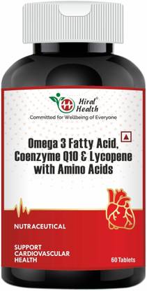 Hiral Health Omega 3 with CoQ10 For Bad Cholesterol, Heart & Cardiovascular