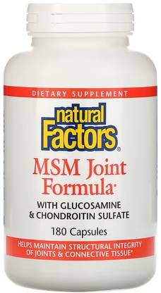 Natural Factors MSM Joint Formula, 180 Capsules