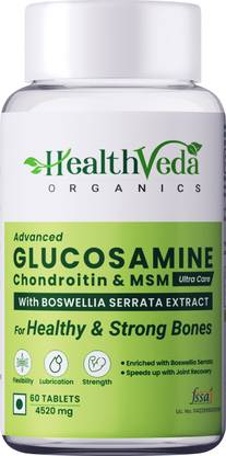 Health Veda Organics Glucosamine Chondroitin & MSM 2000 mg I For Joints & Bone