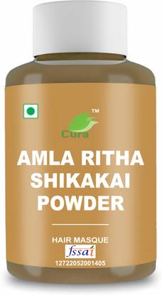 Cura Herbal Amla Reetha Shikakai Powder 100g | For Strong, Shiny & Dandruff-Free Hai