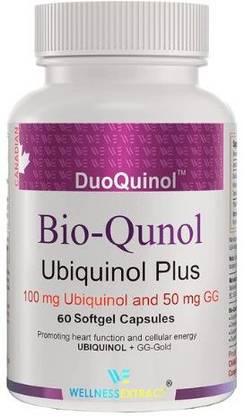 WELLNESS EXTRACT Bio Qunol - 100mg Ubiquinol (CoQ10) Supplement with 50mg Geranylgeraniol (GG)