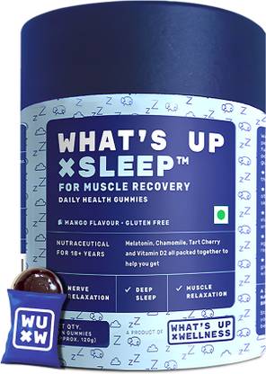 What's Up Wellness Melatonin Gummies for Sleep, Muscle Recovery & Nerve Relaxation For Men & Women