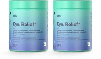 SETU Eye: Relief, Lutein Zeaxanthin Veg Vit D3 Curcumin, 30 Tabs Pack of 2